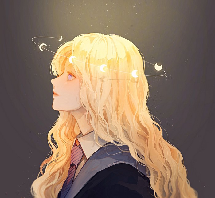 love, anime girls, blonde, long hair
