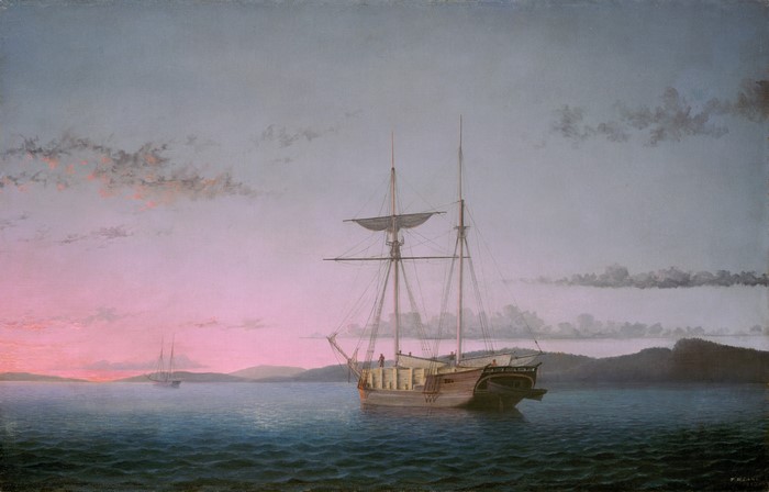 4K, water, evening, painting, ship