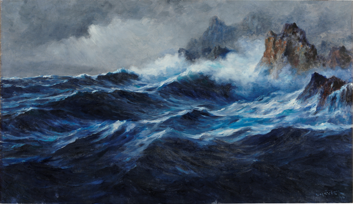 painting, waves, paint brushes, blue