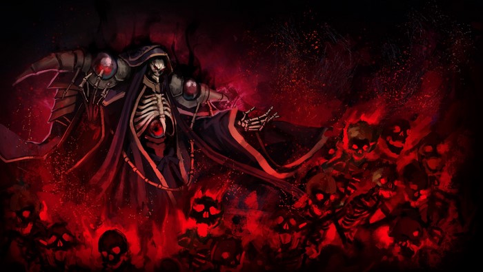 anime, undead, Overlord (anime), skeleton, Ainz Ooal Gown, TunaMaYo
