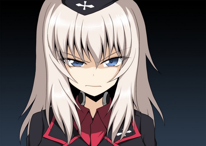 Itsumi Erika from Girls und Panzer with Blue Eyes