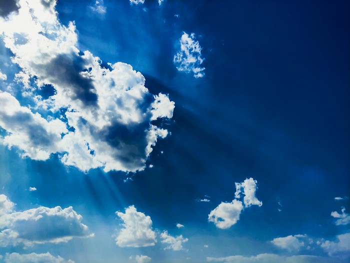sun rays, clouds, sky