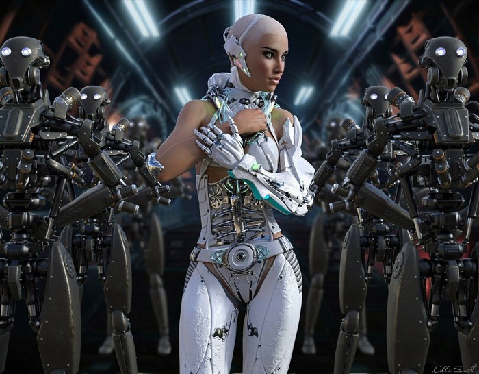 ArtStation, CGI, science fiction women, digital art, artwork, science fiction