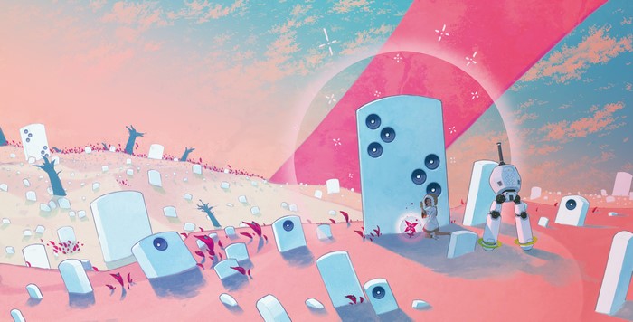 4K, artwork, robot, ruins