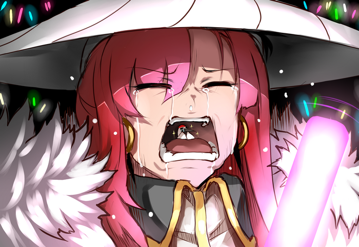 Fate/Grand Order, anime, Tsukasawa (artist), glow stick, anime girls, Tsukasawa Takamatsu, redhead, Miss Crane (Fate/Grand Order), Ugly Crying, Fate Series