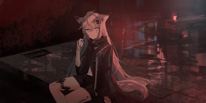 4K, Arknights, Chihuri 45, Lappland (Arknights), animal ears, anime girls, anime
