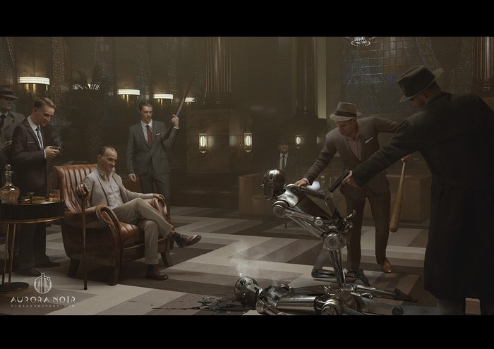 Art Deco, robot, noir, dieselpunk, steampunk