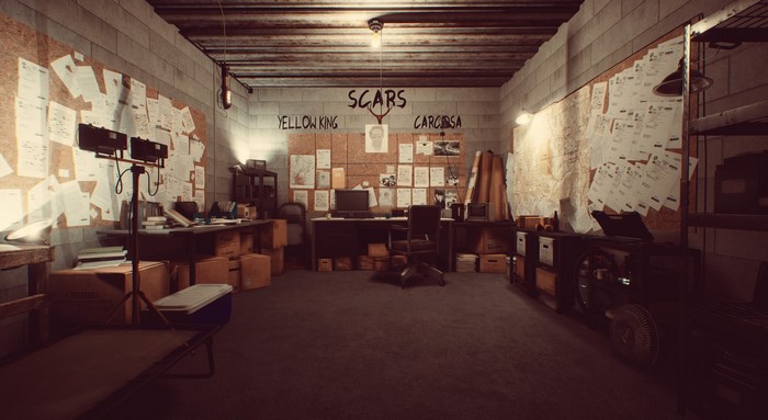 fan art, noir, True Detective, office, screen shot