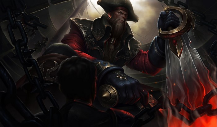 beard, beards, chains, weapon, sword, ArtStation, League of Legends, artwork, fantasy men, men, hat, fantasy art