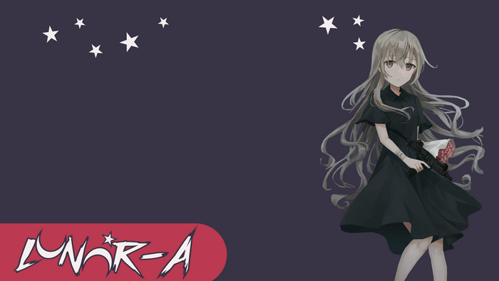 night, anime girls, anime guns