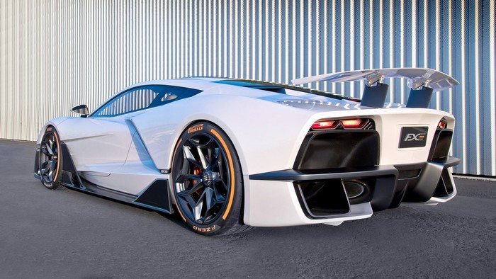 white cars, vehicle, car, rear view, Aria FXE 2019