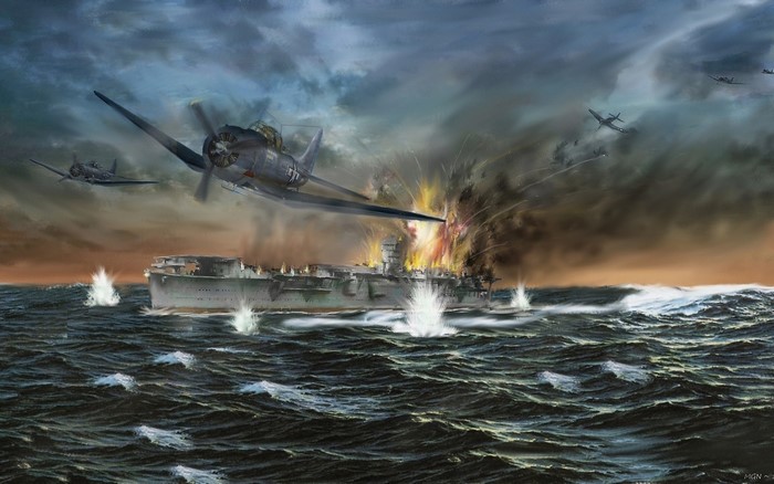 aircraft, warship, vehicle, warplanes, war, military vehicle, military, Battle of Midway, United States Navy