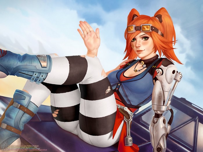 women, video games, Gaige, PC gaming, science fiction women, redhead, Borderlands, video game art, artwork, video game girls, DeviantArt, science fiction