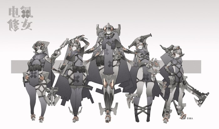 4K, anime girls, low saturation, Li ren, cyberpunk