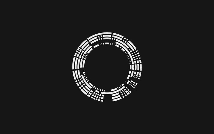circle, monochrome, symbols, black background, minimalism