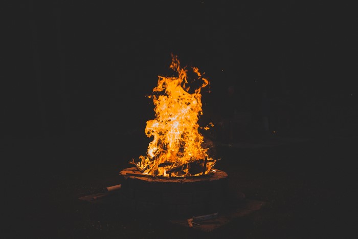 4K, Firepit, fire, burning