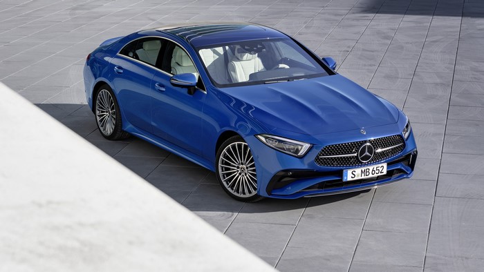 4K, blue cars, Mercedes-Benz CLS, vehicle, Mercedes-Benz, car, German cars