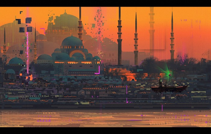 digital art, Sheikh Zayed Grand Mosque, cityscape, artwork