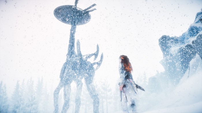 snow, Aloy (Horizon: Zero Dawn), guerrilla games, women, Horizon: Zero Dawn, PlayStation 4, Horizon: Zero Dawn Frozen Wilds