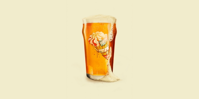 Ice Cream Cone in Beer Glass