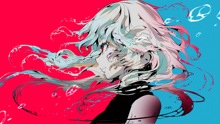 Sanamisa Anime Girl with Multi-Colored Hair