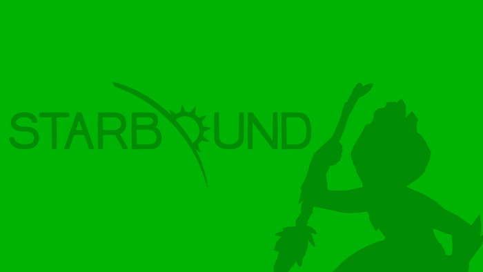 green background, Starbound, minimalism, simple background