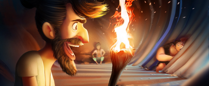 Grug and Phil Betterman in The Croods: A New Age