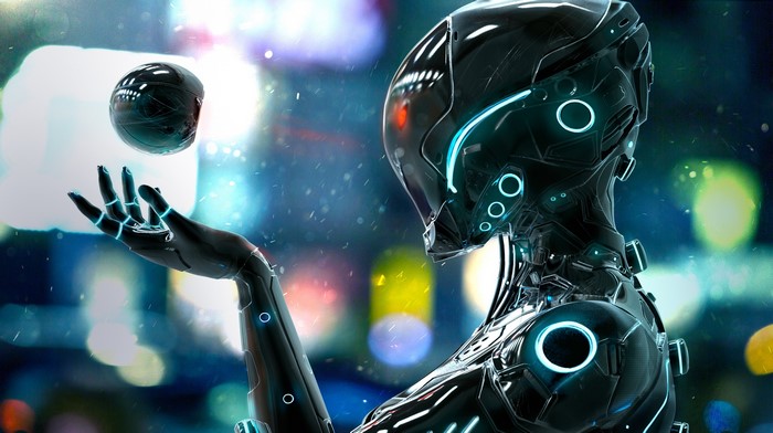 robot, science fiction, machine, artwork, digital art