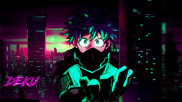 Deku Neon Green Retro Style Artwork