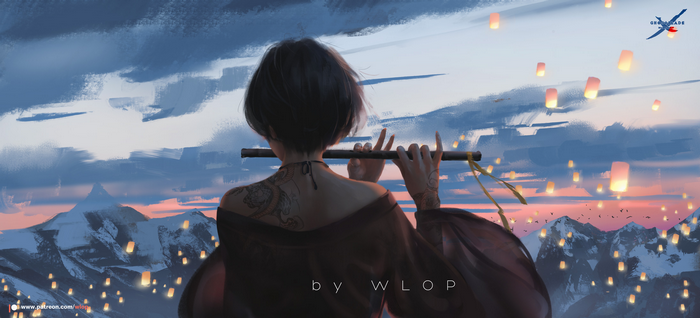 short hair, fantasy girl, digital art, Ghostblade, WLOP