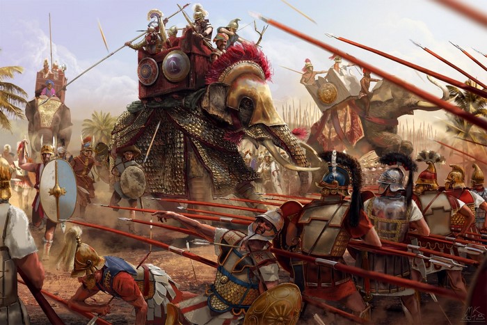 Alexander the Great Battle with Armored Elephants