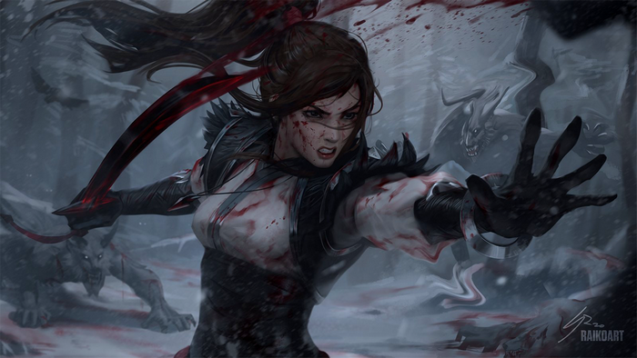 fantasy warrior, fantasy art, winter, warrior girls, women, Sean Tay, raikoart, demon