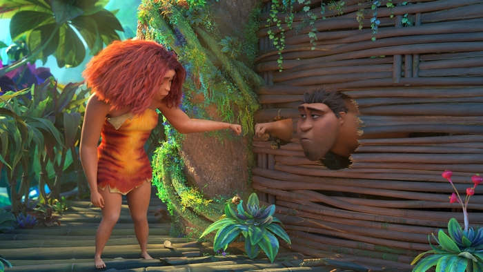 Eep and Grug in The Croods: A New Age