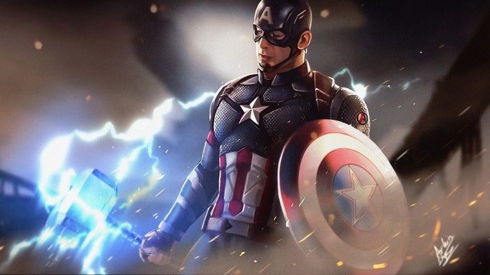 Captain America, Marvel Cinematic Universe, shield, The Avengers, Mjolnir, Marvel Comics