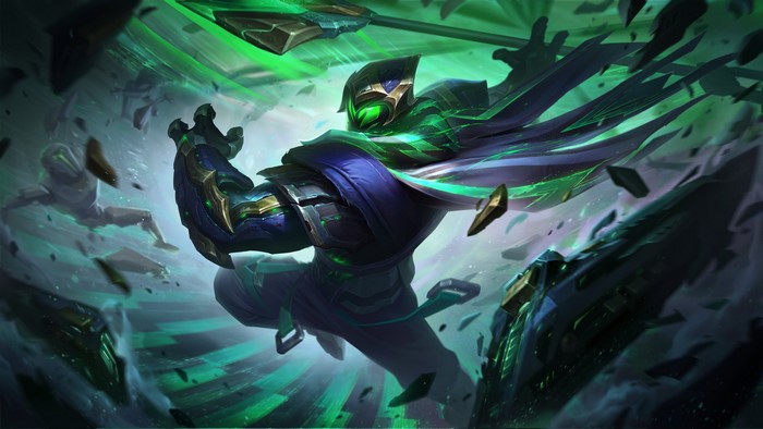 4K, League of Legends, GZG, 4K, Jax, Riot Games, green, Jax (League of Legends), digital art