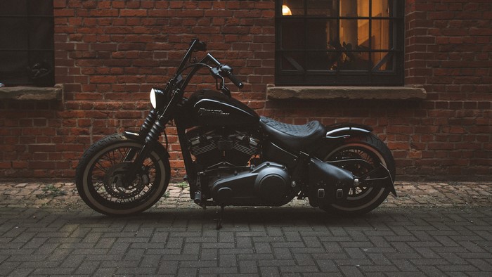 street, vehicle, Harley Davidson, motorcycle, wall
