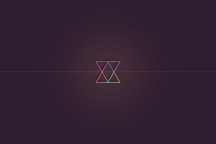 triangle, simple background, purple background, symmetry