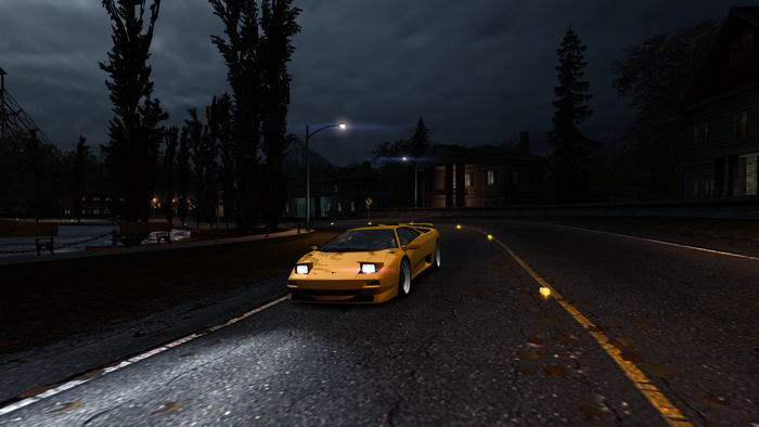 yellow cars, video games, vehicle, screen shot, Lamborghini, Need for Speed: World, Lamborghini Diablo Sv, car