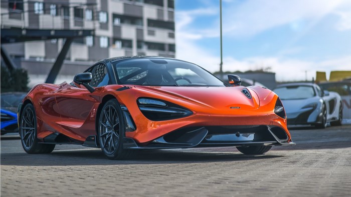 depth of field, McLaren, supercars, orange cars, sports car, McLaren 765LT, car, vehicle