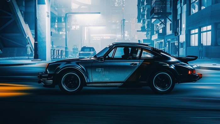 Porsche, Cyberpunk 2077, artwork, car, cyberpunk