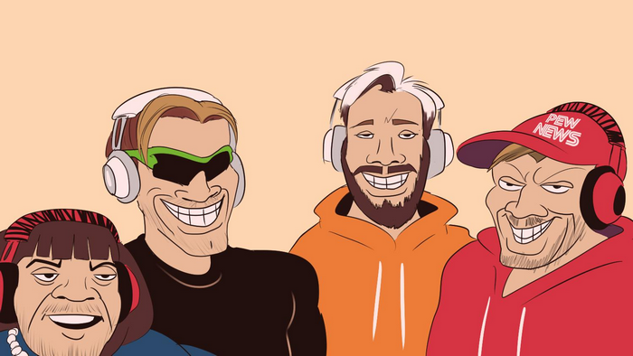memes, artwork, simple background, Pewdiepie, men