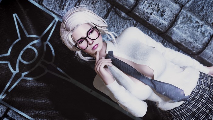 women, fantasy girl, fantasy art, schoolgirl, Skyrim Remastered