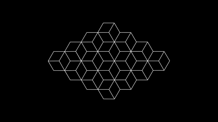 Geometric optical illusion of cubes