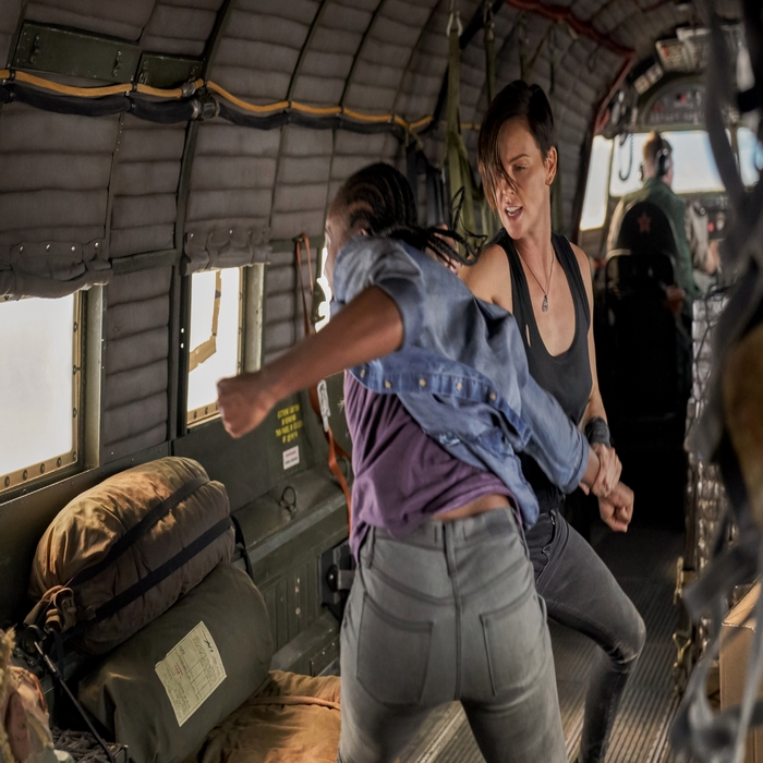 Charlize Theron and Kiki Layne in The Old Guard
