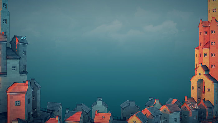 video game art, video games, Townscaper, architecture, minimalism, town, skyline