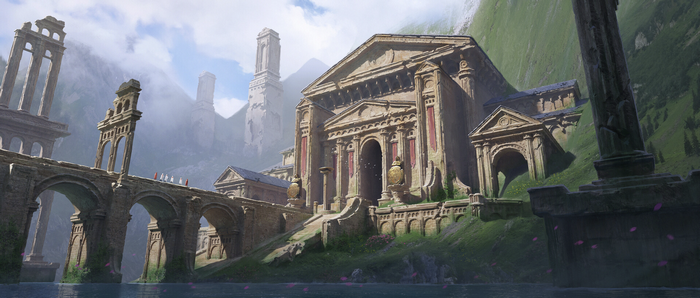 temple, fantasy art, artwork