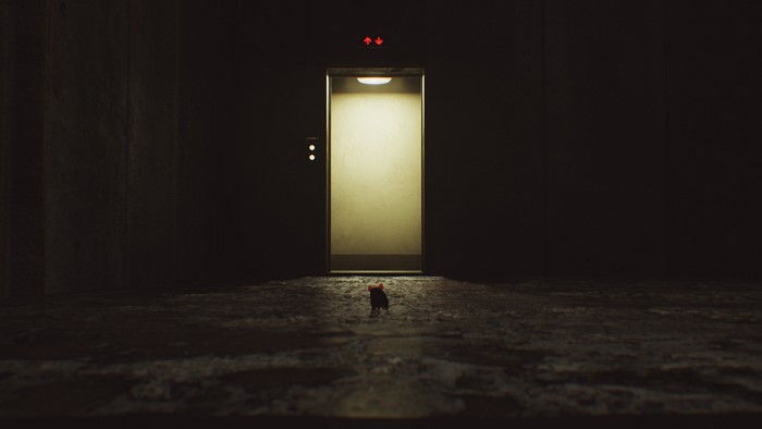 4K, elevator, light effects, mice, digital art