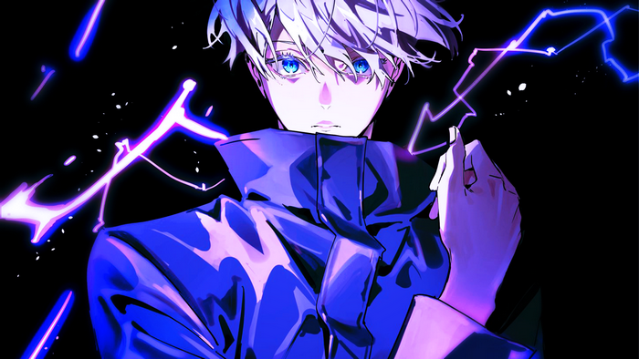 Jujutsu Kaisen, Satoru Gojo, anime, blue eyes