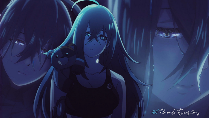 anime girls, Vivy, blue eyes, teddy bears, Vivy: Fluorite Eye’s Song, looking at viewer, women, Plush Toy, long hair