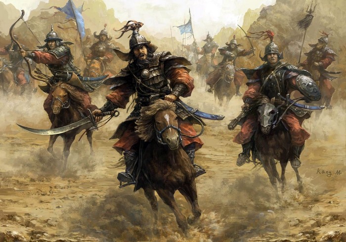 soldier, military, Mongols, sword, men, horse, warrior, weapon, artwork